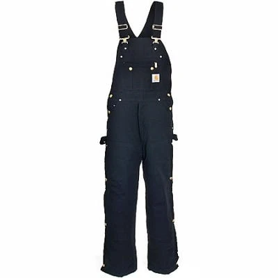 Carhartt Overalls: Men's R41 BLK Black Zip To Hip Quilt Lined Overalls - Image 7