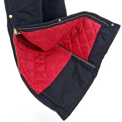 Carhartt Overalls: Men's R41 BLK Black Zip To Hip Quilt Lined Overalls - Image 4