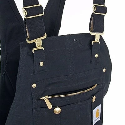 Carhartt Overalls: Men's R41 BLK Black Zip To Hip Quilt Lined Overalls - Image 2