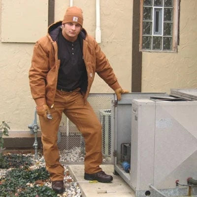 Carhartt Pants: Men's B01 BRN Brown Duck Work Pants - Image 2