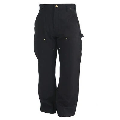 Carhartt Pants: Men's B01 BLK Black Cotton Duck Carpenter Pants - Image 4