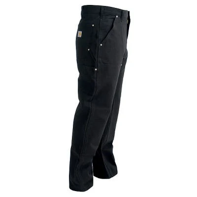 Carhartt Pants: Men's B01 BLK Black Cotton Duck Carpenter Pants - Image 3
