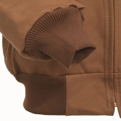 Carhartt Jackets: Men's J131 BRN Brown Duck USA-Made Hooded Jacket - Image 3