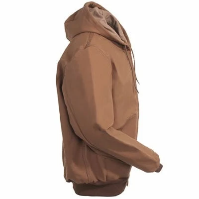 Carhartt Jackets: Men's J131 BRN Brown Duck USA-Made Hooded Jacket - Image 4