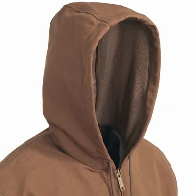 Carhartt Jackets: Men's J131 BRN Brown Duck USA-Made Hooded Jacket - Image 5