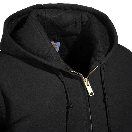 Carhartt Jackets: Men's Black J140 BLK USA Made Flannel Lined Duck Active Jacket - Image 2