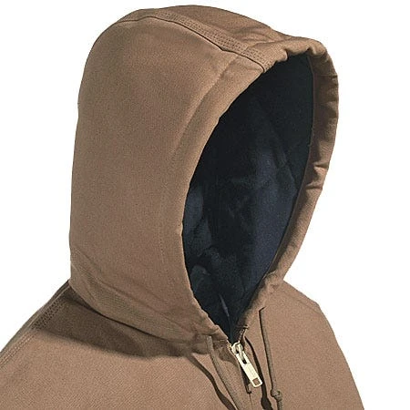 Carhartt Jackets: Men's J140 BRN Brown Flannel Lined USA Made Hooded Active Jacket - Image 4