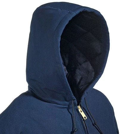 Carhartt Jackets: Men's J140 DNY Navy Hooded USA Made Flannel Lined Active Jacket - Image 4