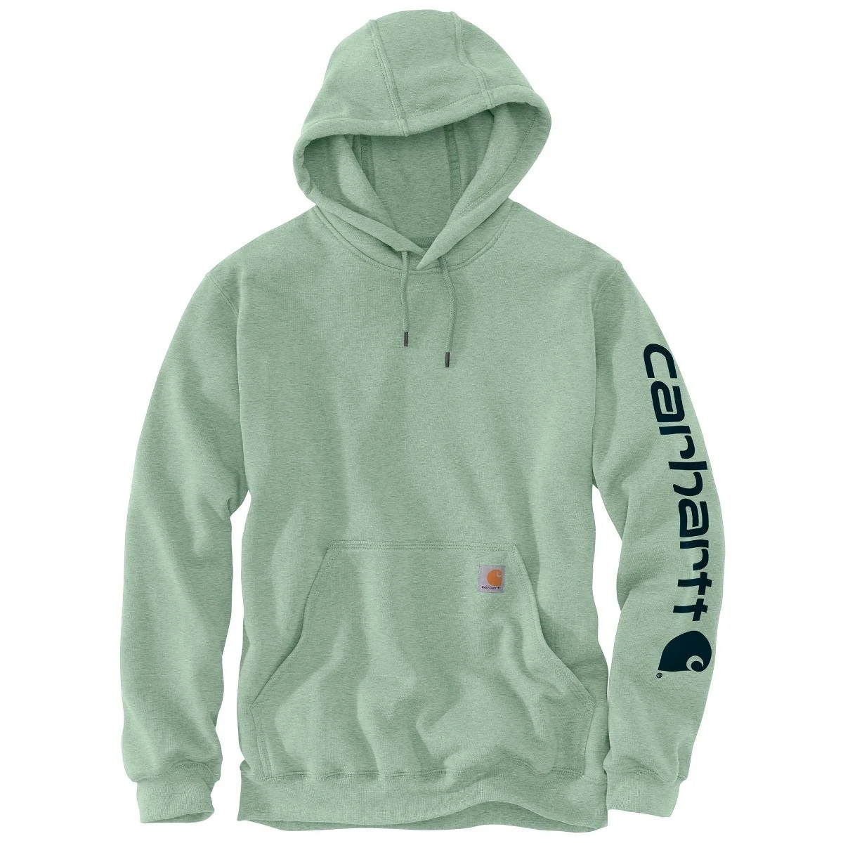 Carhartt Sweatshirts: Men's K288 GA0 Jade Heather Midweight Hooded Logo Sweatshirt - Image 2