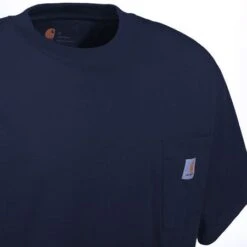 Carhartt Shirts: Men's K87 NVY Navy Heavy Weight Pocket Short Sleeve Loose Fit T-Shirt