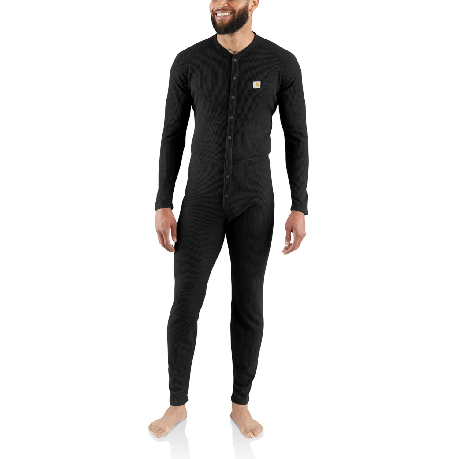 Carhartt Underwear: Men's MUS130 Black Classic Union Cotton-Poly Suit