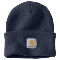 Carhartt Caps: Navy Blue Acrylic Knit Watch Hat A18 NVY