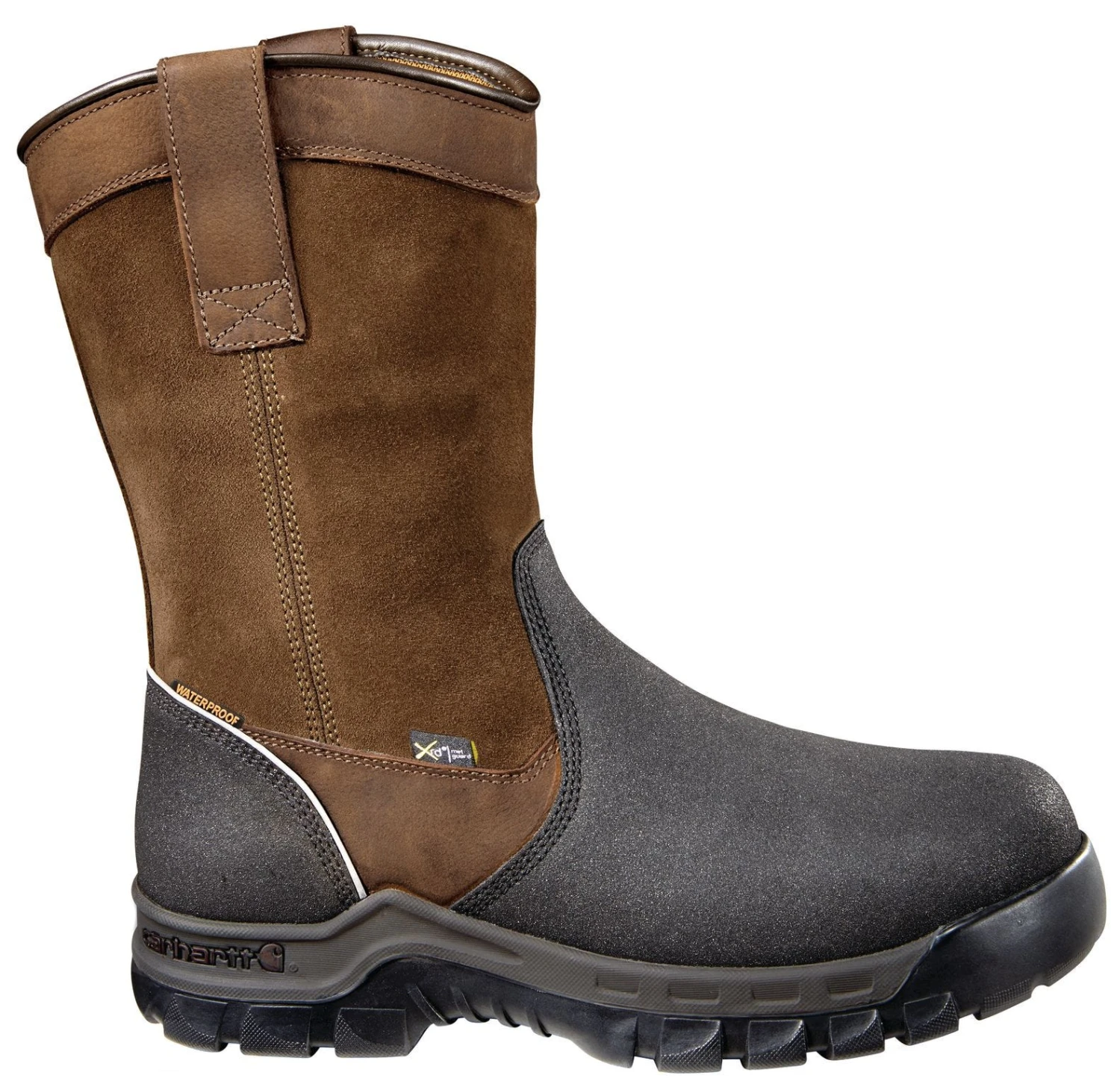 Carhartt Boots: Men's CMF1721 Brown Composite Toe Met Guard Waterproof Pull On Work Boot - Image 3