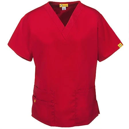 WonderWink Scrubs: Women's Red Bravo V-Neck Cotton Blend Scrub Top 6016 RED - Image 3
